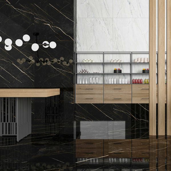 Kalahari Black Marble Effect Tiles 1200x600mm