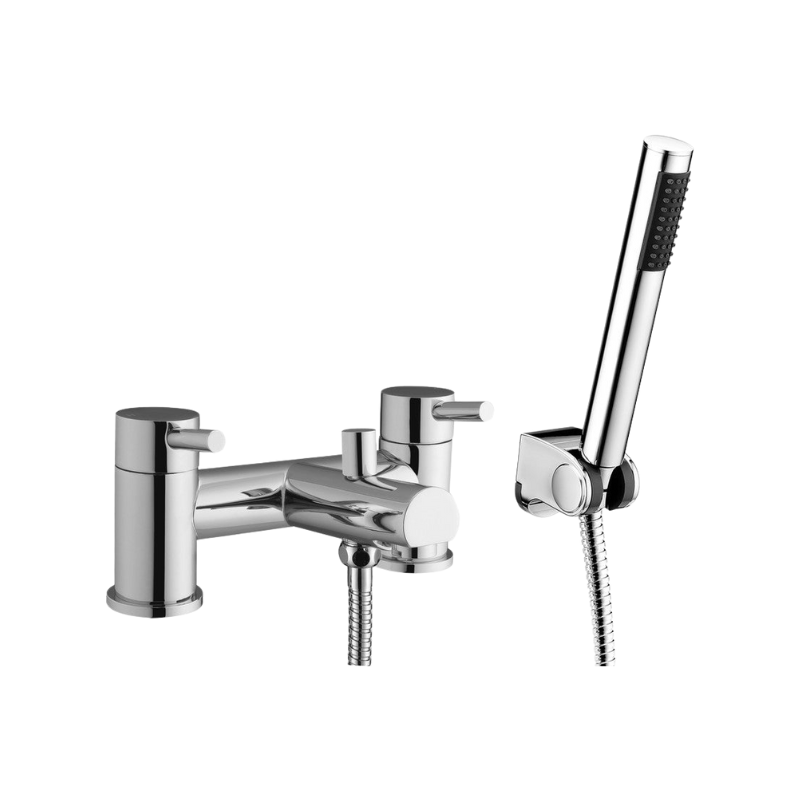 Lanzo Chrome Bath Filler Tap with Shower Mixer Kit