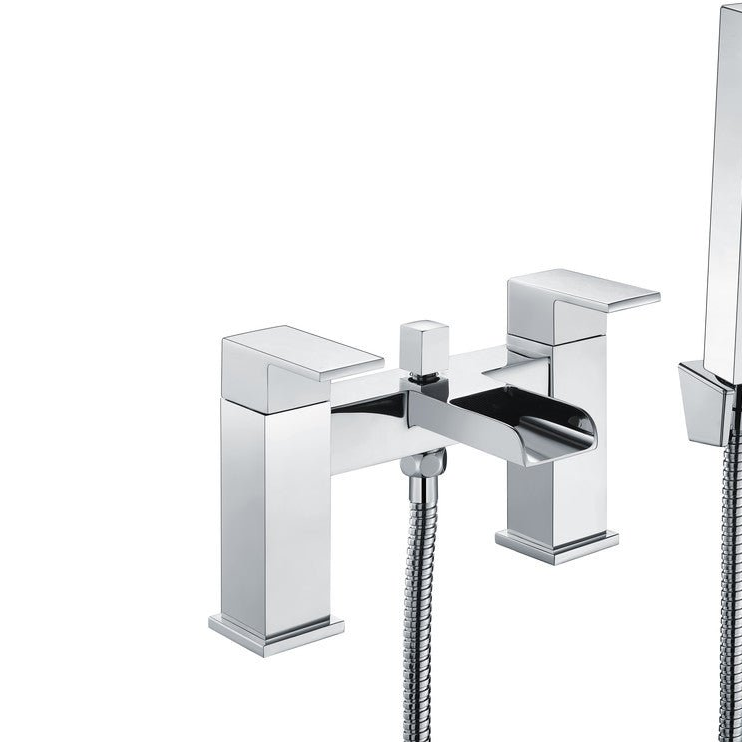 Leola Chrome Bath Filler Tap with Shower Mixer Kit