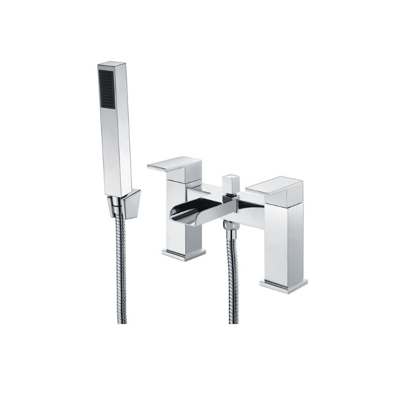 Leola Chrome Bath Filler Tap with Shower Mixer Kit