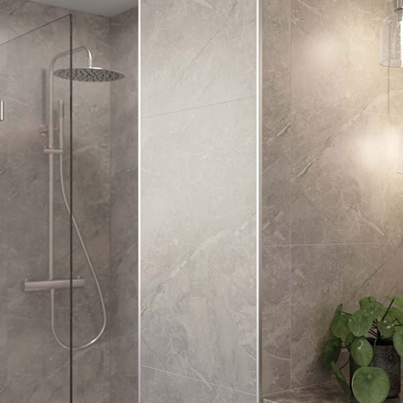 Multipanel Valmasino Marble Tile Effect Wet Wall Shower Panel