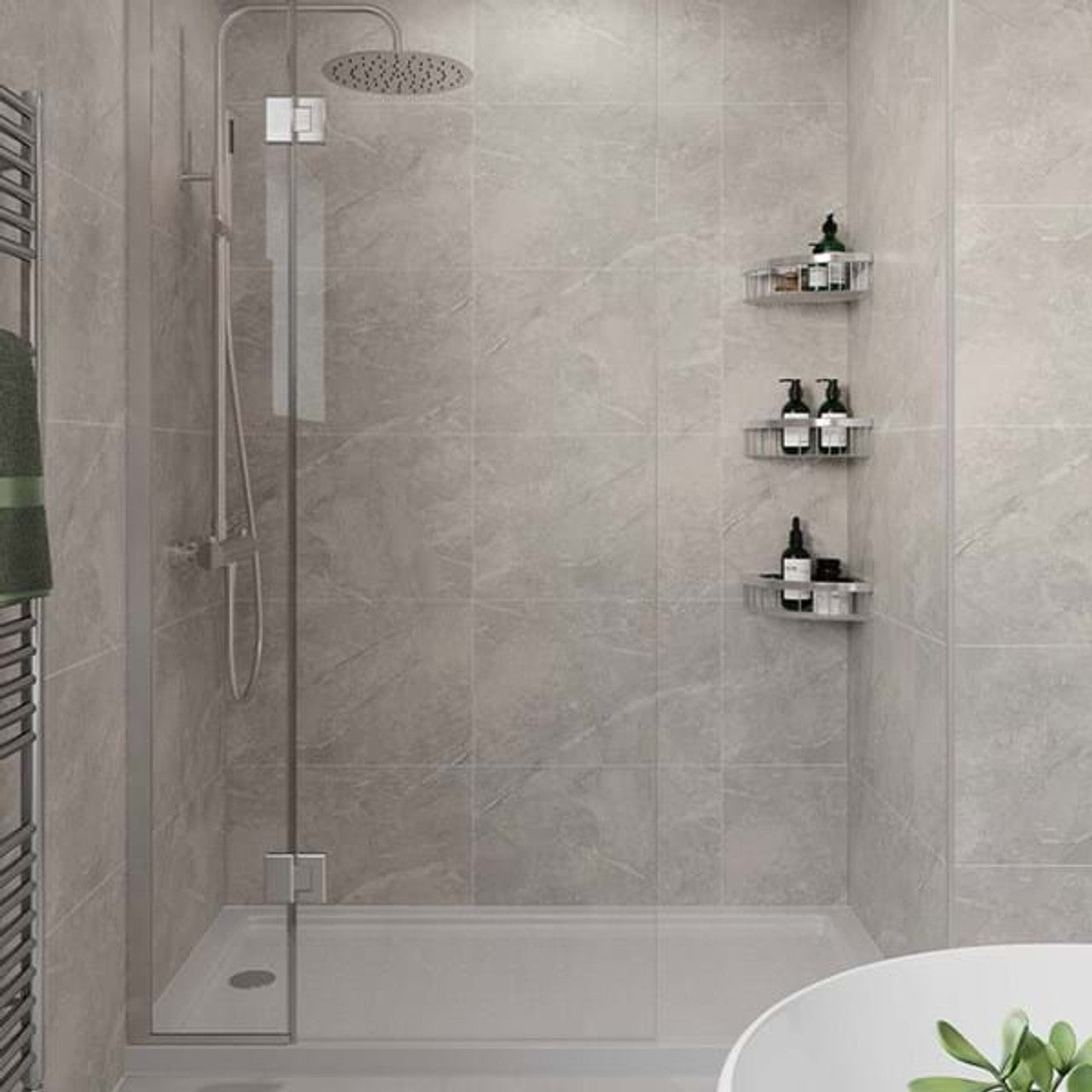 Multipanel Valmasino Marble Tile Effect Wet Wall Shower Panel