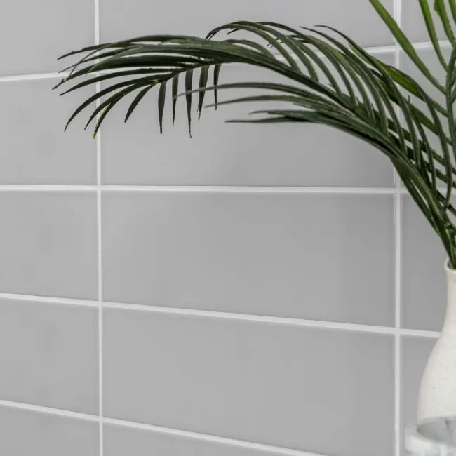 Bricks Light Grey Gloss 300x100mm Tiles