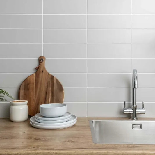 Bricks Light Grey Matt 300x100mm Tiles