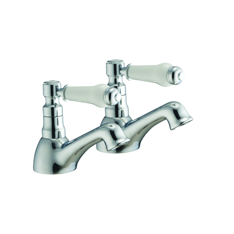 Loretta Bath Pillar Taps Chrome