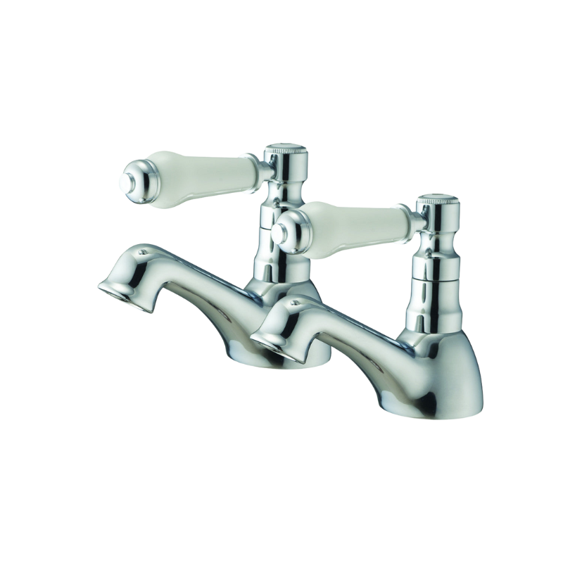 Loretta Bath Pillar Taps Chrome