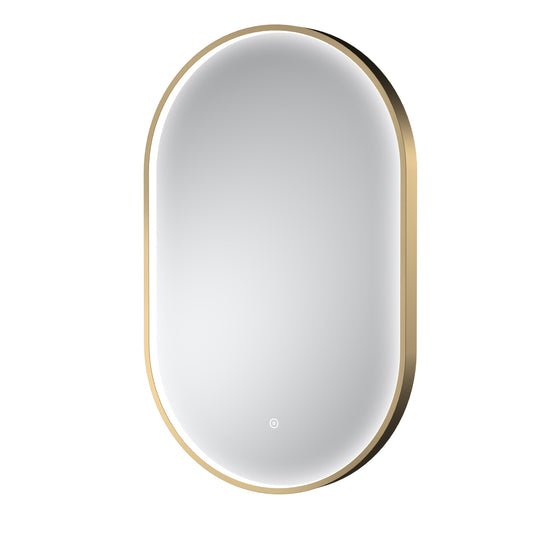 Columba Brushed Brass Frame LED Mirror - 800 x 500mm
