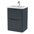 nuie 600mm floor standing 2 drawer vanity polymarble basinlun1401, Nuie, Sink Vanity Unit, Basin Unit, 1