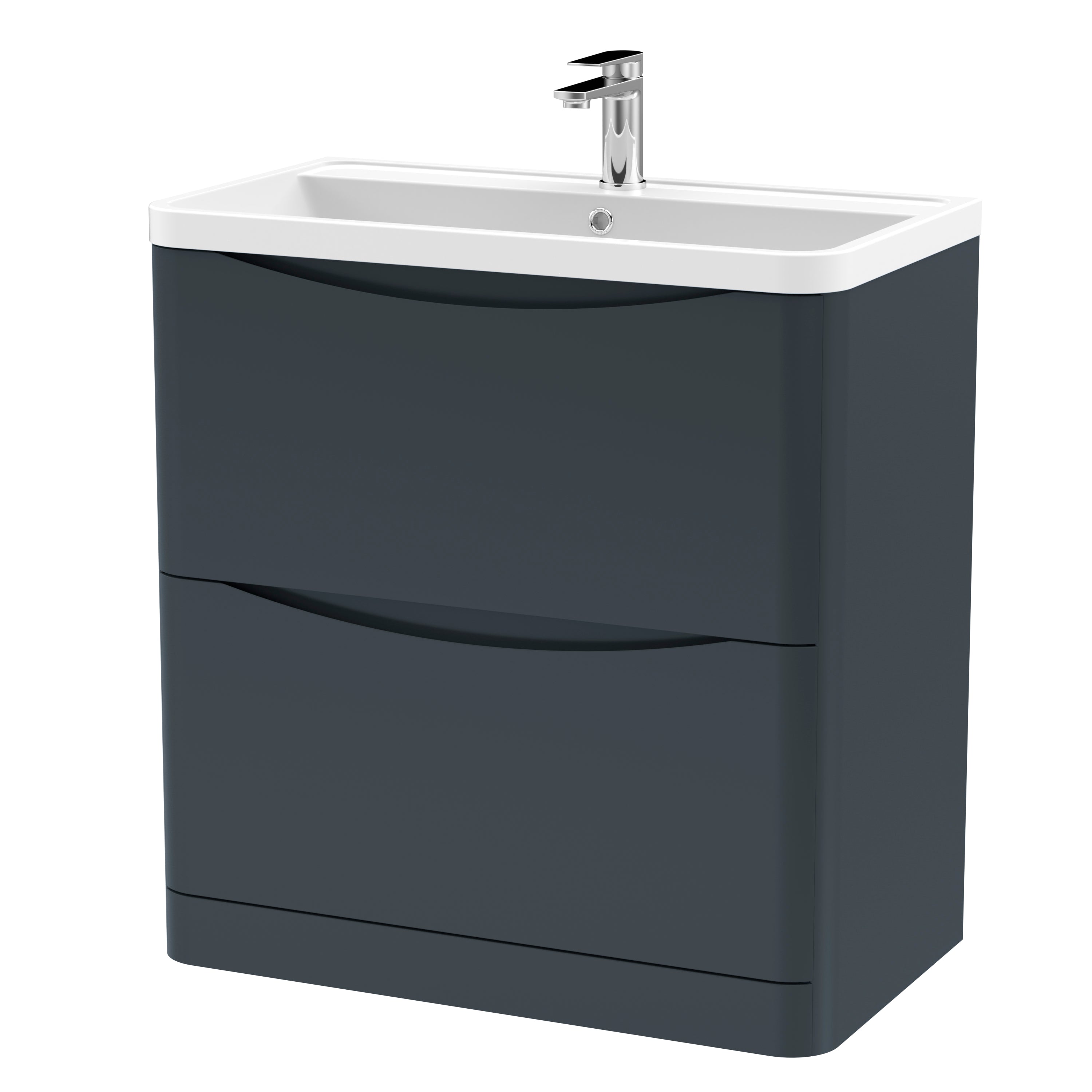 nuie 800mm floor standing 2 drawer vanity polymarble basinlun1403, Nuie, Sink Vanity Unit, Basin Unit, 1