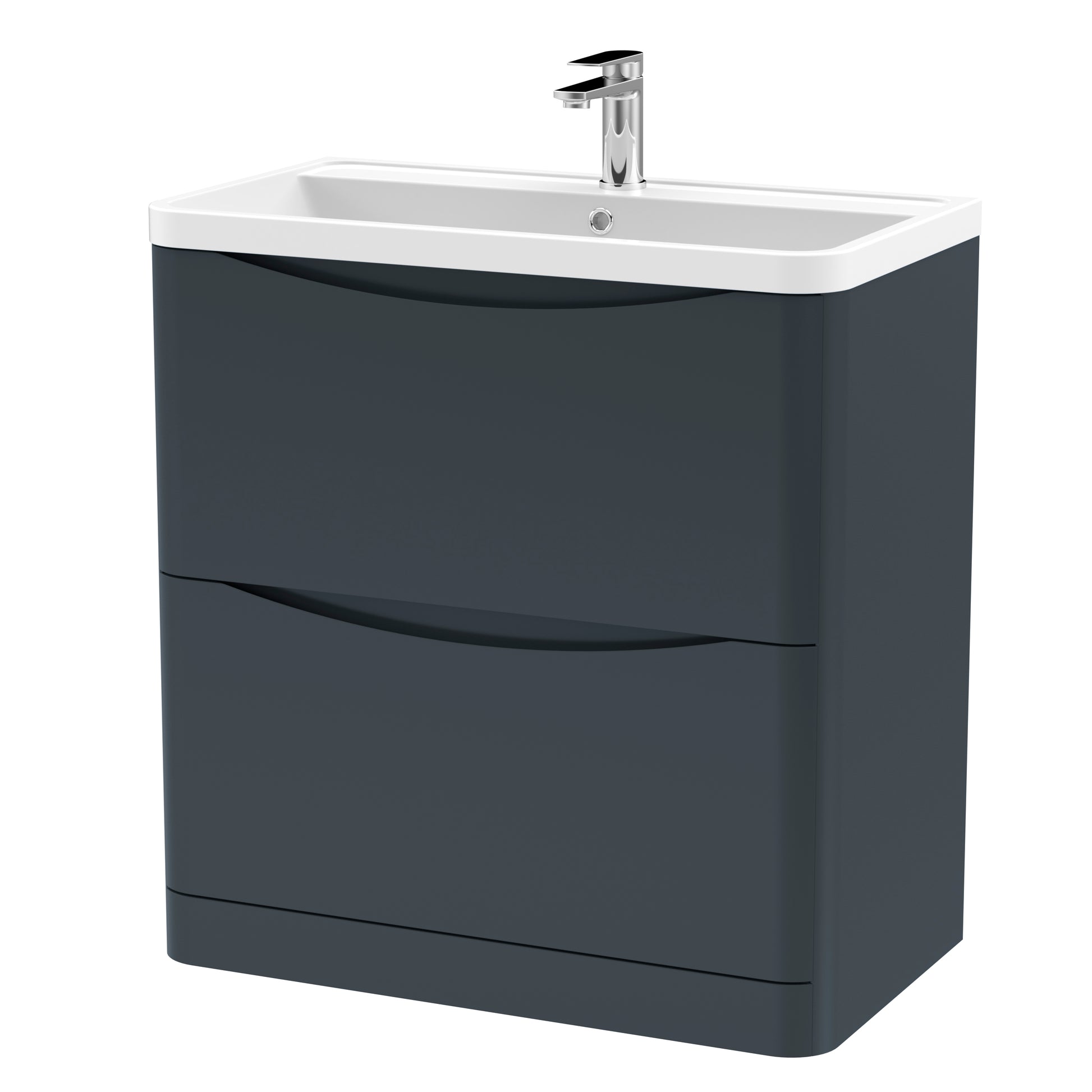 nuie 800mm floor standing 2 drawer vanity polymarble basinlun1403, Nuie, Sink Vanity Unit, Basin Unit, 1