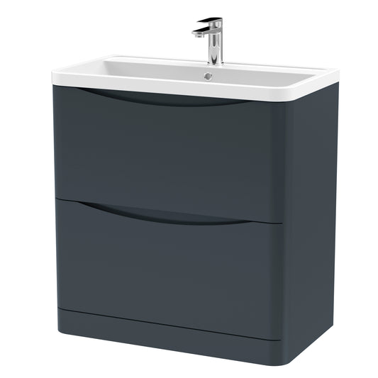 nuie 800mm floor standing 2 drawer vanity polymarble basinlun1403, Nuie, Sink Vanity Unit, Basin Unit, 1