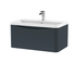 Lunar Soft Black 800mm Wall Hung 1 Drawer Vanity & Polymarble Basin