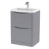 nuie 600mm floor standing 2 drawer vanity polymarble basinlun201, Nuie, Sink Vanity Unit, Basin Unit, 1