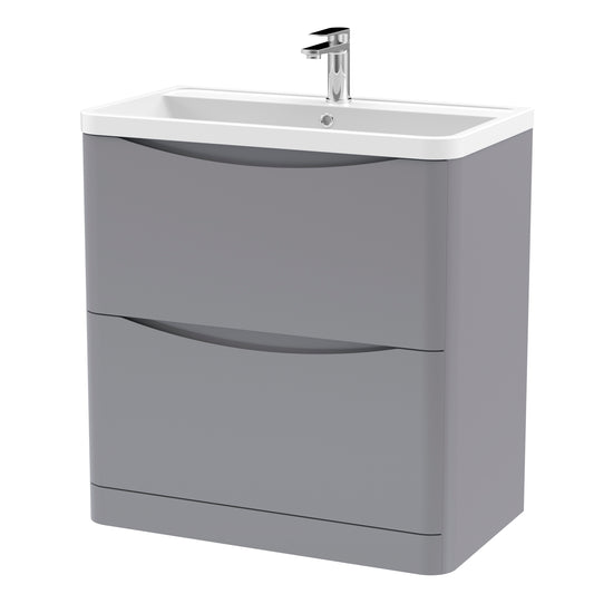 nuie 800mm floor standing 2 drawer vanity polymarble basinlun203, Nuie, Sink Vanity Unit, Basin Unit, 1