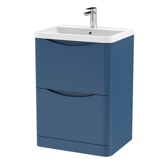 nuie 600mm floor standing 2 drawer vanity polymarble basinlun301, Nuie, Sink Vanity Unit, Basin Unit, 1
