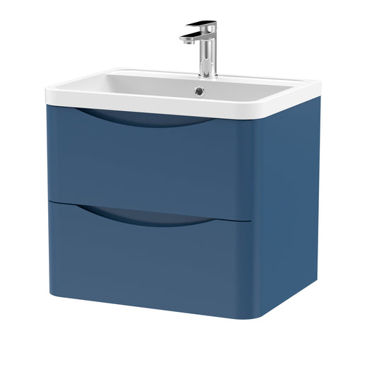 nuie 600mm wall hung 2 drawer vanity polymarble basinlun302, Nuie, Wall Hung Vanity Unit, 1