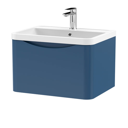 nuie 600mm wall hung 1 drawer vanity polymarble basinlun305, Nuie, Wall Hung Vanity Unit, 1