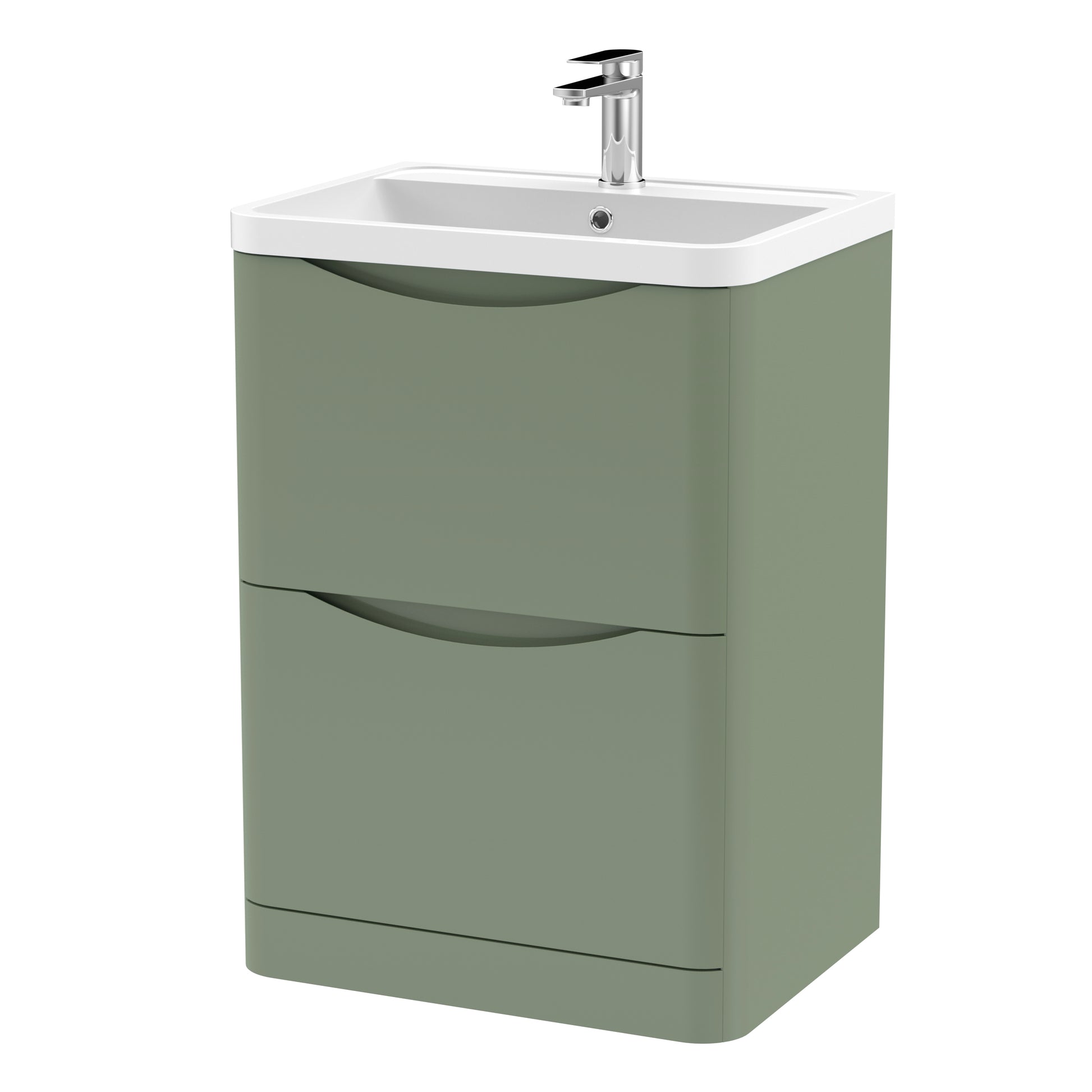 nuie 600mm floor standing 2 drawer vanity polymarble basinlun801, Nuie, Sink Vanity Unit, Basin Unit, 1