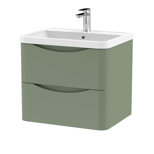 nuie 600mm wall hung 2 drawer vanity polymarble basinlun802, Nuie, Wall Hung Vanity Unit, 1