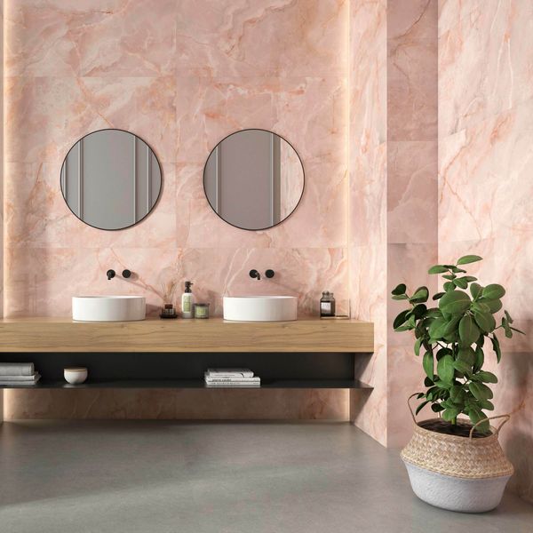 Lux Noor peach Marble Effect Tiles 1200x600mm