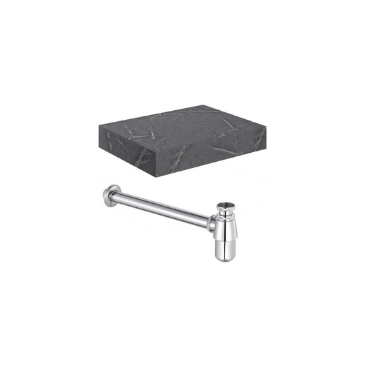 marbella 600mm wall hung grey marble basin unit set bottle trap, Alessio, Wall Hung Vanity Unit, 6