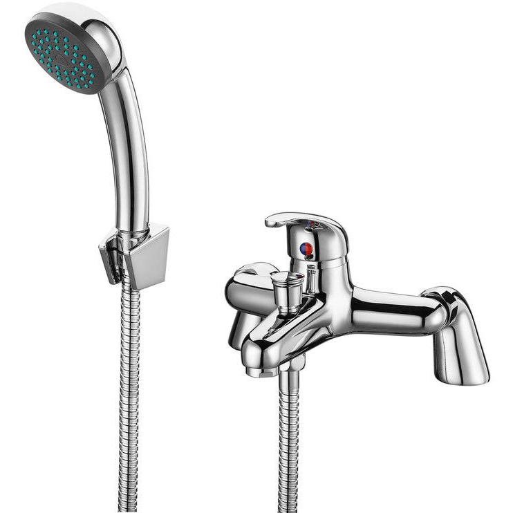 Marcell Chrome Bath Filler Tap with Shower Mixer Kit