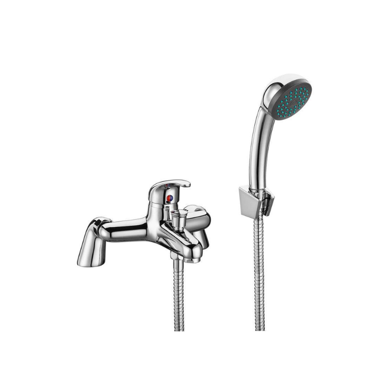 Marcell Chrome Bath Filler Tap with Shower Mixer Kit