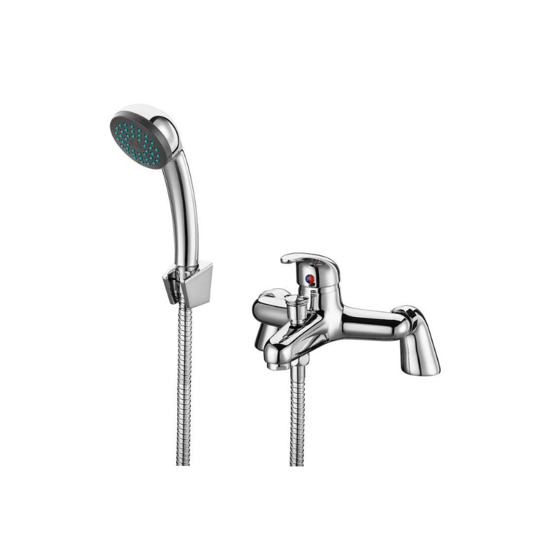 Marcell Chrome Bath Filler Tap with Shower Mixer Kit