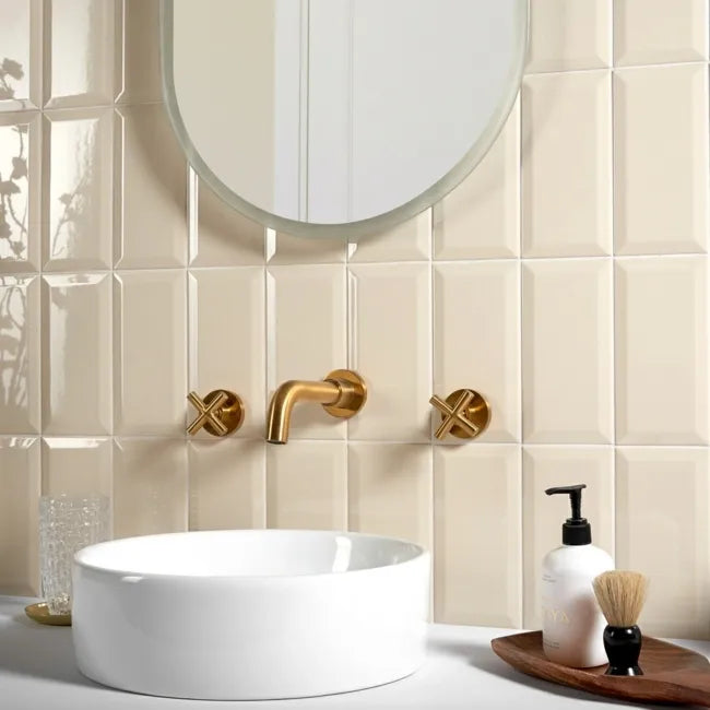 Metro Light Cream Gloss 100x200mm Tiles