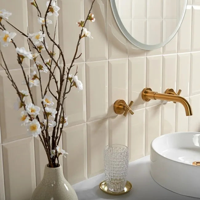 Metro Light Cream Gloss 100x200mm Tiles