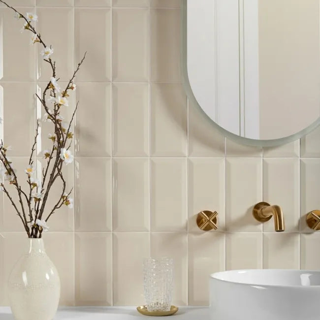 Metro Light Cream Gloss 100x200mm Tiles