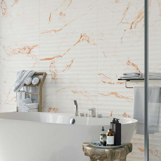 Mistral Beige Décor Marble Effect Tiles 900x300mm