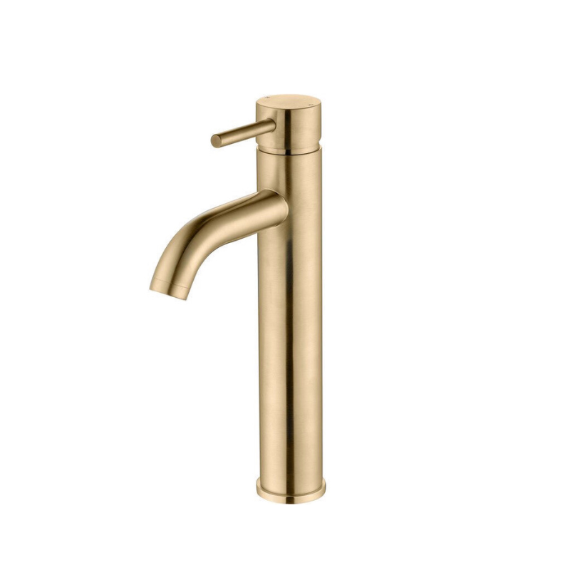 Montel Mono Brushed Brass Tall Basin Tap