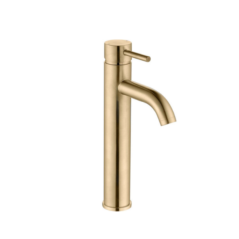 Montel Mono Brushed Brass Tall Basin Tap