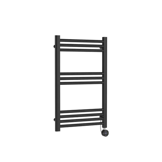 Nuie Round Straight Electric Towel Radiator 800x500mm Black