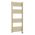 Nuie Round Straight Electric Towel Radiator 1200x500mm Brushed Brass