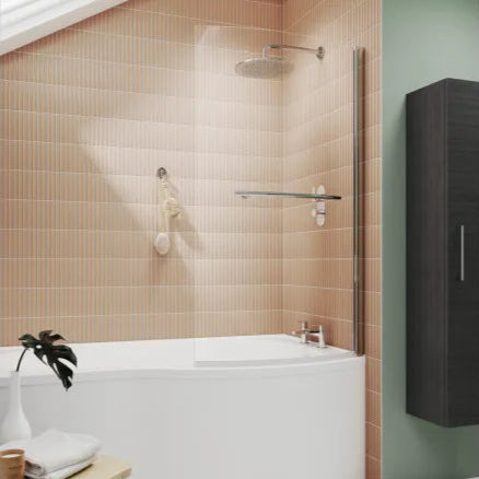 Nuie Curved B-Bath Screen with Rail