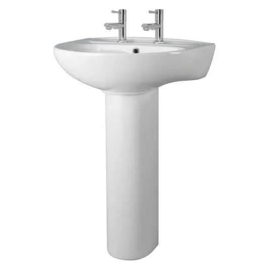 Melbourne 550mm 2TH Basin & Pedestal