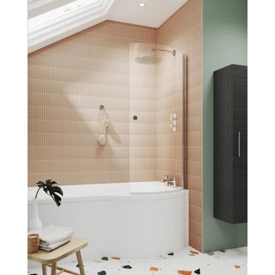 Nuie Curved P-Bath Screen with Knob