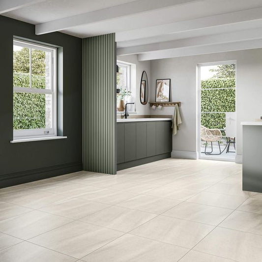 New Pietra Beige Rectified Stone Effect Tiles 600X600mm