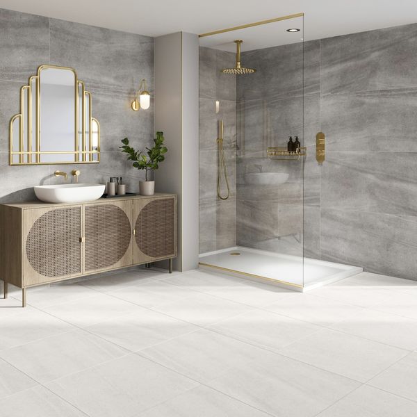 New Pietra Grey Rectified Stone Effect Tiles 1200X600mm