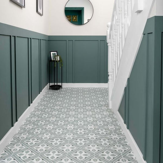 nkr tulip sage green tiles 450x450mm, Decor Tiles, Floor Tiles, Patterned Tiles, Porcelain Tiles, Wall Tiles, Green Tiles, 1