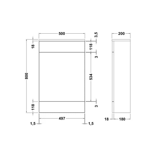 Eden 500mm WC Unit 3 Colour Options