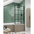 Nuie Square Black Framed Bath Screen With Fixed Return