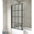 Nuie Square Black Framed Bath Screen With Fixed Return