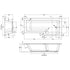 nuie 1800mm right hand square shower bathnsk802s, Baths, Square Shower Baths, Nuie, 2