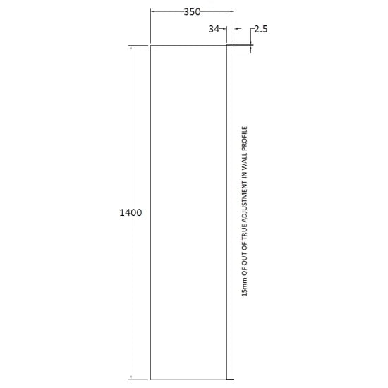 Nuie 350mm Fixed Bath Screen