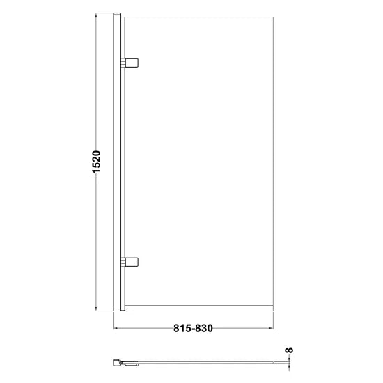 Nuie Square Hinged Bath Screen