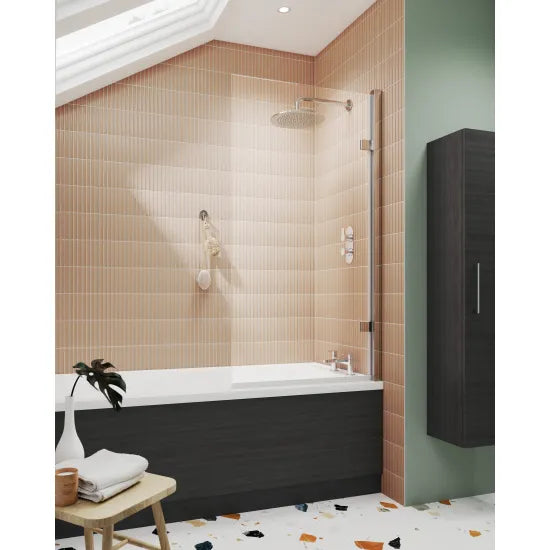 Nuie Square Hinged Bath Screen - 8mm