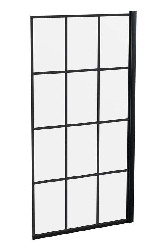 Nuie Square Black Framed Bath Screen